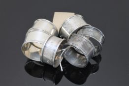 Six silver napkin rings (6)