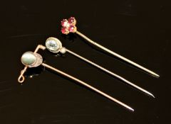 Three Victorian stick pins