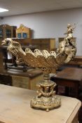 A gilt metal table centrepiece,