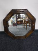 An early 20th century bevelled octagonal mirror