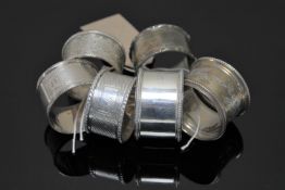 Six silver napkin rings (6)