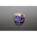 A 9ct gold Masonic swivel top ring, 5.8g.