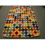 A heavy quality hand knotted multi coloured polka dot contemporary carpet RRP £513.
