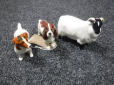 Three Beswick figures - Terrier,