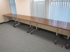 Four tilt top office tables (one with electrical power point)