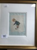 20th century school : A wee kiltie, pen and ink with watercolour indistinctly signed, dated 1914,