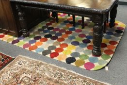 A heavy quality hand knotted multi coloured polka dot contemporary carpet RRP £513.