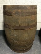 An oak coopered whisky barrel
