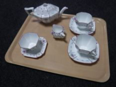 A Shelley eight piece tea for two 783404 pattern.