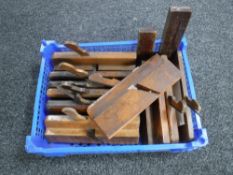 A box of antique wood working planes