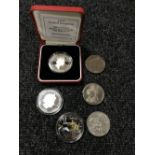 A silver proof five pound coin - Her Majesty Queen Elizabeth 70th birthday, cased,