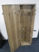 A stripped pine military crate