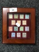 A presentation set of fourteen unfranked British postage stamps - One Shilling, Eight Pence,