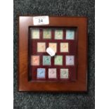 A presentation set of fourteen unfranked British postage stamps - One Shilling, Eight Pence,