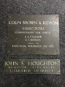 Two copper business plaques