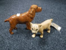 Two Beswick figures - Lion cub and Spaniel