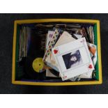 Four large boxes of singles and LP records - The Beatles, 60's, 70's 80's The Who, David Bowie,
