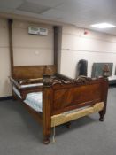 A Victorian mahogany half tester bed CONDITION REPORT: This is a 4' 6" bedstead.
