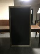 An oak framed chalk board approximately 180 cm