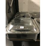 Two stainless steel commercial food warmers