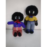 Two mid 20th century knitted gollies
