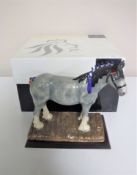 A boxed Royal Doulton Clydesdale Horse Collection figure on wooden plinth