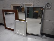 Four contemporary framed mirrors