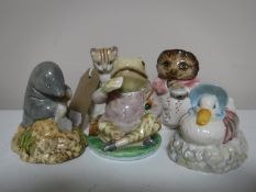 Five Royal Albert Beatrix Potter figures including Mrs.