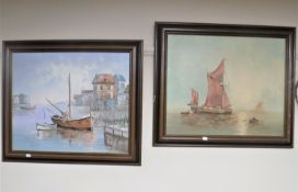 Two 20th century framed oils on canvas,
