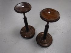 A pair of mid-19th century carved mahogany wine tables, of small proportions,