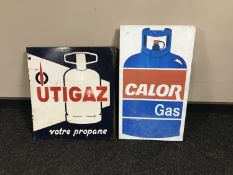 Two enamelled signs - Utigaz and Calor Gas