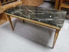 A marble topped coffee table on gilt wood base (marble a/f) CONDITION REPORT: 100cm