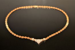 Fine quality 18ct necklace set with round baguette and marquise diamonds, approximately 1.8ct.