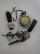 A box of silver pocket watch by W.E.