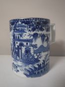 An 18th/19th century blue and white pearl ware mug