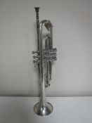 A chrome Estrella trumpet