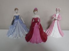 Three boxed Coalport for Ringtons figurines with certificates, Evening at the Opera,