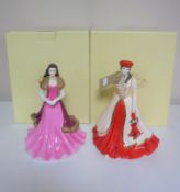 Two boxed Coalport figurines,