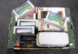 A box containing boxed die cast vehicles including Corgi Onyx etc