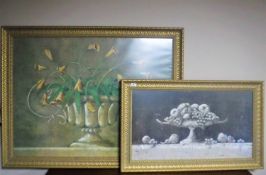Two large gilt framed prints,