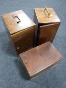 Three mahogany microscope boxes