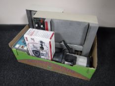 A box of Bryans XY recorder, Elinchrom 250 flash light,