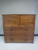 A Regency mahogany linen cabinet fitted three drawers