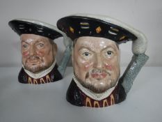 Two Royal Doulton Henry VIII large character jugs (2)