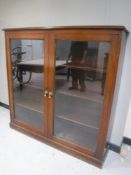 A Victorian glazed mahogany double door bookcase CONDITION REPORT: 139cm high by