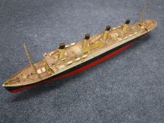 A wooden model of RMS Titanic