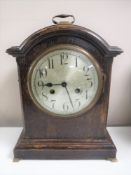 An oak cased Junghans mantel clock