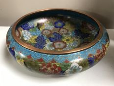 A Chinese cloisonne enamel shallow bowl,