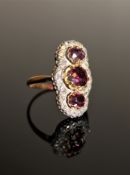 A superb quality antique ruby and diamond ring