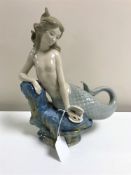 A rare Lladro figurine : Pearl Mermaid, model 1348, height 30 cm, boxed.